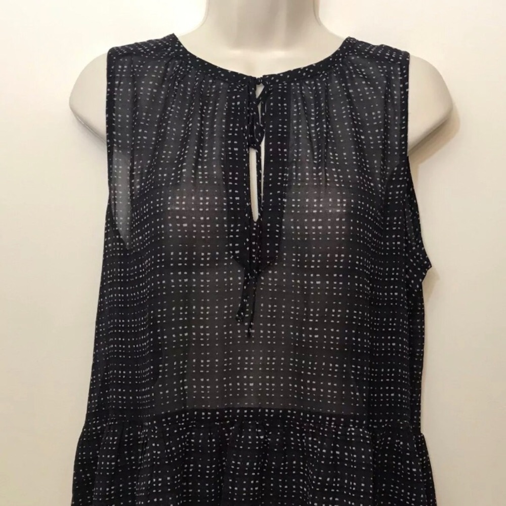 NWT LOFT Medium sheer black peplum tank top